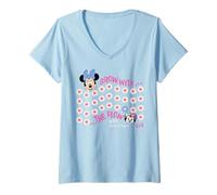Damen Disney Mickey And Friends Grow With The Flow Minnie & Figaro T-Shirt mit V-Ausschnitt