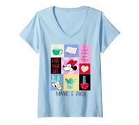 Damen Disney Mickey And Friends Minnie & Daisy Love Your Life T-Shirt mit V-Ausschnitt