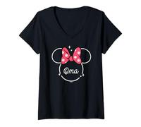 Damen Disney Minnie Mouse Oma Grandma Head Icon Magic Mother’s Day T-Shirt mit V-Ausschnitt