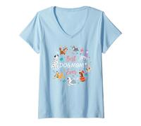 Damen Disney Pet Parent Mother’s Day Disney Dogs Best Dog Mom Ever T-Shirt mit V-Ausschnitt