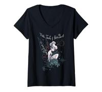Damen Disney Peter Pan Tinker Bell Glaub an eine Zeichnung T-Shirt mit V-Ausschnitt