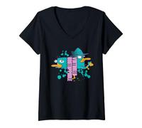 Damen Disney Phineas and Ferb Perry Platypus Virtually Unstoppable T-Shirt mit V-Ausschnitt