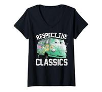 Damen Disney Pixar Cars Fillmore Respect Classics T-Shirt mit V-Ausschnitt
