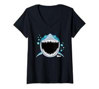 Damen Disney PIXAR Finding Nemo Bruce JAWsome T-Shirt mit V-Ausschnitt