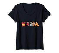 Damen Disney & Pixar's Cars Nana Mother's Day Birthday Family Trip T-Shirt mit V-Ausschnitt