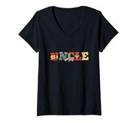 Damen Disney & Pixar's Cars Uncle Birthday Family Disney Trip T-Shirt mit V-Ausschnitt