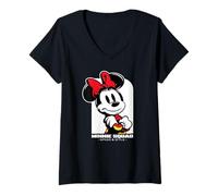 Damen Disney Racing Minnie Squad Speed & Style Race Car Driver T-Shirt mit V-Ausschnitt