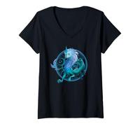 Damen Disney Raya and the Last Dragon Sisu T-Shirt mit V-Ausschnitt