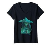 Damen Disney Raya and the Last Dragon Warrior of Kumandra T-Shirt mit V-Ausschnitt