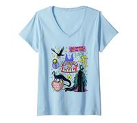Damen Disney Villains All Wicked All The Time T-Shirt mit V-Ausschnitt, Himmelblau, XL