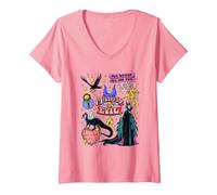 Damen Disney Villains All Wicked All The Time T-Shirt mit V-Ausschnitt, Rosa, XXL