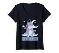Damen Disney Winnie Puuh Eeyore Kein Morgenmensch T-Shirt mit V-Ausschnitt