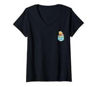 Damen Disney Winnie Puuh Mini-Pooh-Tasche T-Shirt mit V-Ausschnitt