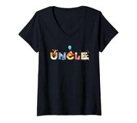 Damen Disney Winnie The Pooh & Friends Uncle Family Disney Trip T-Shirt mit V-Ausschnitt
