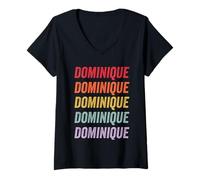 Damen Dominique T-Shirt mit V-Ausschnitt