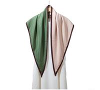 Damen-Dreieck-Schal, Polyester, 135 x 85 cm, weicher Twill, geometrischer Druck, leichter Halsgürtel für Frühling, Mode-Accessoire, schwarz, weiß, marinegrün (grün khaki)