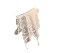 Damen Dreieckstuch aus französischer Spitze, dekoratives Stirnband und Halswickel, elegantes einfarbiges Haar-Accessoire für den Alltag, Party, Hochzeit - (weiß)