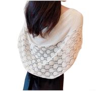 Damen-Dreieckstuch mit Sonnenblumen-Motiv, gehäkelt, leicht, für mehrere Jahreszeiten, Beige