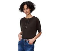 Street One Frauen Dropped Shoulder Shirt im Silk-Look in Braun, Gr: 44