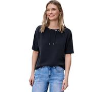 Sweatshirt STREET ONE, Damen, Gr. 44, shadowed navy, Sweatware, Obermaterial: 46% Modal, 46% Polyester, 8% Elasthan, unifarben, lässig geschnitten hüftbedeckend, Rundhals, abgerundeter Saum, Sweatshir