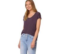 Rundhalsshirt STREET ONE STUDIO, Damen, Gr. 44, very berry, Web, 50% Baumwolle, 50% Modal, unifarben, normal normal, Rundhals, abgesteppt, Shirts Rundhalsshirt, Rundhalsausschnitt (53368141-44) very b