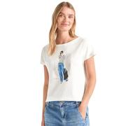 Street One Frauen Dropped Shoulder Shirt mit Frontprint in Weiß, Gr: 36