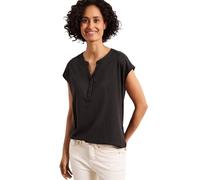 Street One Frauen Dropped Shoulder Shirt mit Split Neck in Braun, Gr: 42