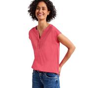 Street One Frauen Dropped Shoulder Shirt mit Split Neck in Pink, Gr: 40