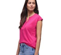 Street One Frauen Dropped Shoulder Shirt mit Split Neck in Pink, Gr: 40