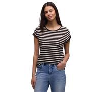 Street One Frauen Dropped Shoulder Shirt mit Streifen in Braun, Gr: 46
