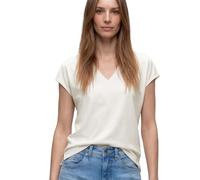 Street One Frauen Dropped Shoulder Shirt mit V-Neck in Weiß, Gr: 44