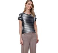 T-Shirt STREET ONE, Damen, Gr. 34, shadowed navy, Web, 50% Modal, 50% Baumwolle, gestreift, normal normal, Rundhals, abgesteppt, Shirts T-Shirt, Jersey (62641813-34) shadowed navy