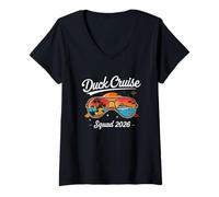 Damen Duck Cruise Squad 2026 - Spaß mit einem Schiff auf Einer tropischen Insel T-Shirt mit V-Ausschnitt