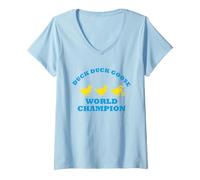 Damen Duck Duck Goose Champion Funny T-Shirt mit V-Ausschnitt