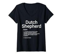 Damen Dutch Shepherd Dog Breed Definition Cute Dutch Shepherd Dogs T-Shirt mit V-Ausschnitt