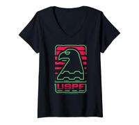 Damen Eagle Logo der USPF Police Force aus New York T-Shirt mit V-Ausschnitt