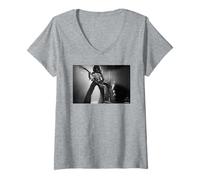 Damen Eddie Van Halen Running with The Devil Live Simon Fowler T-Shirt mit V-Ausschnitt