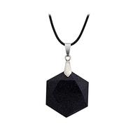 Damen Edelsteine Ketten Geschnittener Sechseckiger Stern Blauer Sandstein Naturstein Halskette Chakren Heilkristall Edelstein Anhänger Halskette Valentinsgrußgeschenk Schmuck Für Männer Und Frauen