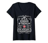 Damen Edison Name It's A Edison Thing You Wouldn't Understand T-Shirt mit V-Ausschnitt