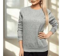 Damen Einfarbiger Crew-Neck Langarm Lässig Pullover Hoodie, in mehreren Farben erhältlich, bequem zum Layering im Frühling, Herbst & Winter