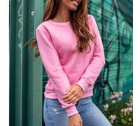 Damen Einfarbiger Crew-Neck Langarm Lässig Pullover Hoodie, in mehreren Farben erhältlich, bequem zum Layering im Frühling, Herbst & Winter