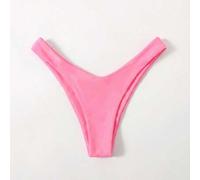 Damen einfarbiger High-Cut Bikini-Slip für Sommer Strandurlaub Bikini-Set für Damen Tanga-Bikinis für Damen Badeanzüge für Damen Cheeky Bikini Basic f