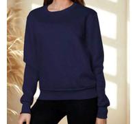 Damen Einfarbiger Rundhals Langarm Lässig Pullover Hoodie, in mehreren Farben erhältlich, bequem zum Layering im Frühling, Herbst und Winter