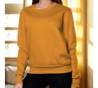 Damen einfarbiger Rundhals Langarm Lässig Pullover Hoodie, in mehreren Farben erhältlich, bequem zum Layering im Frühling, Herbst & Winter