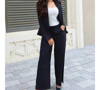 Damen einfarbiger schmal geschnittener eleganter Büro-Pendler-Blazer, dünne Jacke, Herbstkleidung für Damen, zierliche Damen
