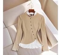 Damen Einfarbiges elegantes Kontrast-Langarm-T-Shirt, Herbst, Herbst für Frauen, Casual Tops Frauen Casual Frauen Frauen Land Winter für Frauen Hallow