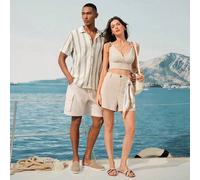 Damen Einfarbiges lässig Top und Shorts Set