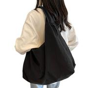 Damen-Einkaufstasche mit großem Fassungsvermögen, einfarbige, modische Schultertasche aus strukturiertem Nylon im Eimer-Stil, ideal für den täglichen Gebrauch, Büro, Reisen und Schule.