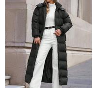 Damen einzigartiger wattierter, warmer, eleganter Daunen-Steppmantel mit Kapuze für den Winter