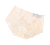 Damen Eis-Seide Slip Nahtlos Transparent Atmungsaktiv für ultra Dünn Mid-Waist Bequeme Unterhose für Damen Alltag und Nachtwäsche Weiß Nahtlose Damen Schlüpfer(M White)